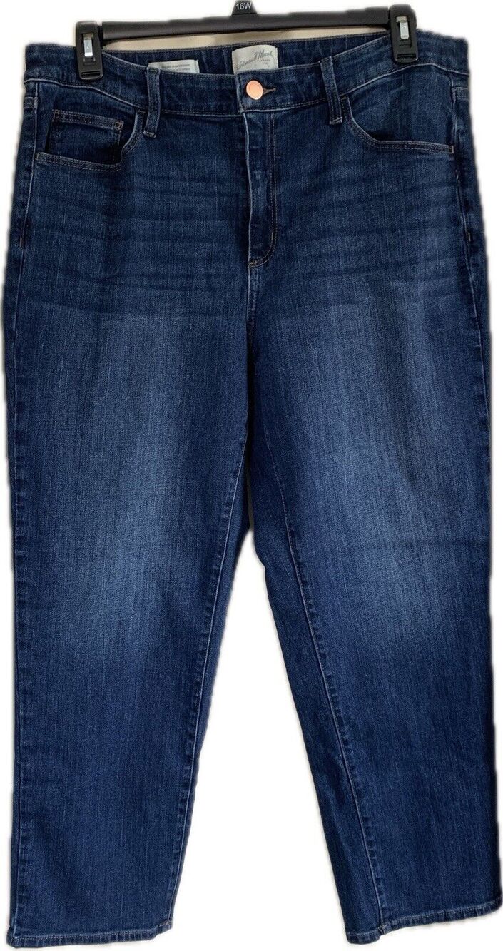 Universal Thread Dark Wash High-Rise Slim Straight Jeans Size 17R 36x27 Stretch
